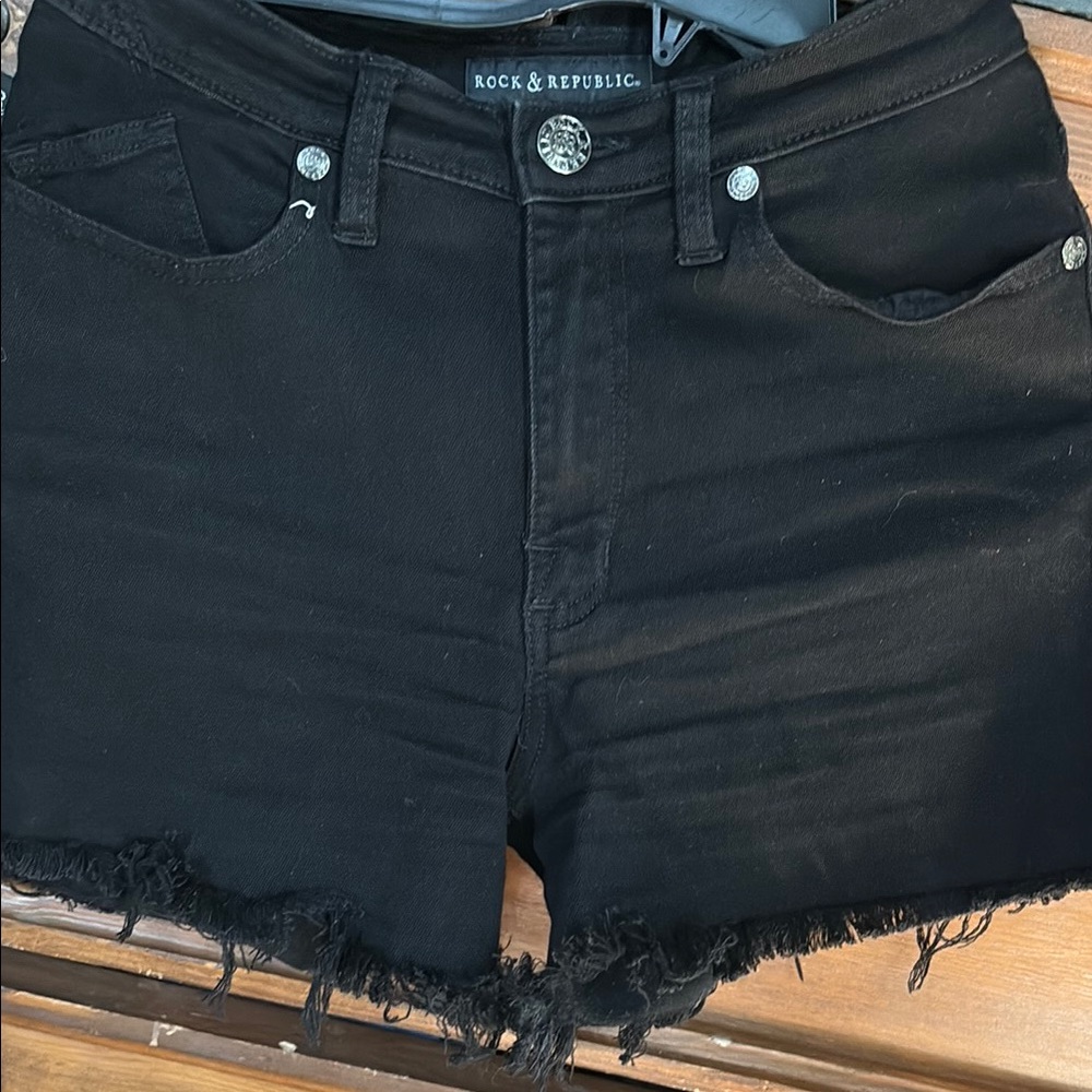 Rock & Republic Black Denim Shorts